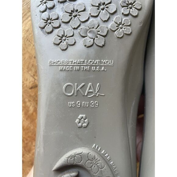 OKA B gray ballet flats slip on shoes US 9 EU 39 made in USA rubber comfort - Picture 7 of 7